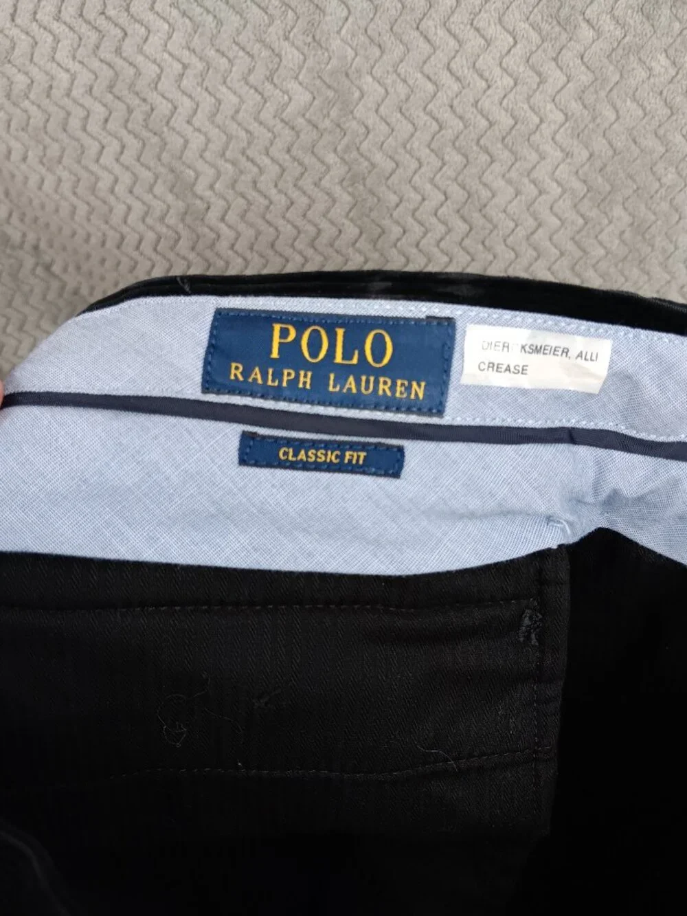 POLO RALPH LAUREN Men's Classic Fit Corduroy Black Chino Pants Size 36/34